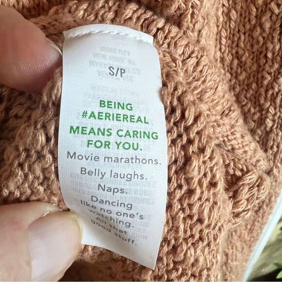 Aerie Oversized Womens Inside Out Scoop Neck Sweater Size Small Cotton Casual‎ - Picture 6 of 8